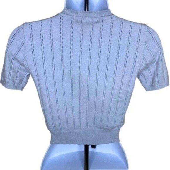 Forever 21 Short Sleeve Knit Top Light Blue Small - Picture 3 of 4